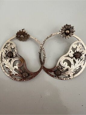The Rowdy Rose handmade Floral Filigree Hoop Earrings
